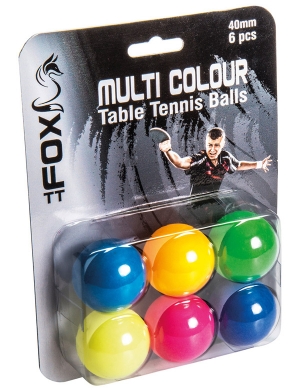 Fox Multi-Colour Table Tennis Balls 6pk